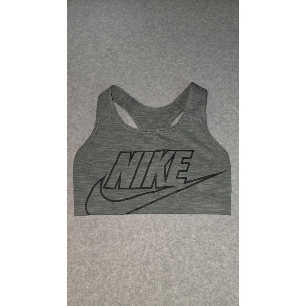 Nike Dri-FIT Gray Sports Bra Racerback Activewear Top Women's